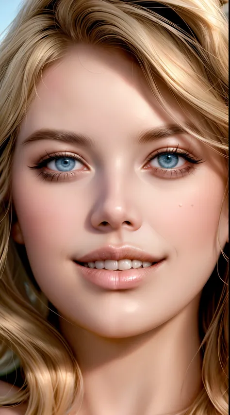 um close up de uma mulher com cabelos loiros e olhos azuis, Kate Upton, rostos hiper realistas, rostos ultra realistas precisos, rosto bonito fotorrealista, rosto bonito hiperrealista, rostos bonitos e realistas, Ultra - rostos realistas, rostos hiperreali...