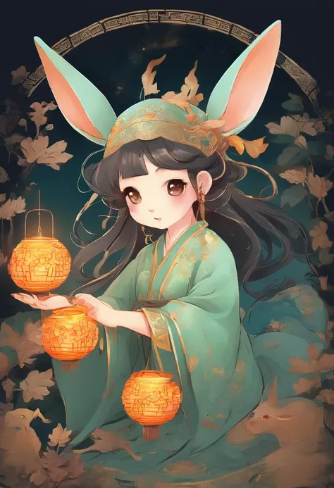 The jade rabbit of the Mid-Autumn Festival is usually depicted as a cute little rabbit，It is sometimes depicted as Changes pet。It is often depicted wearing Hanfu or wearing ancient costumes，Sometimes mooncakes or osmanthus wine are held。The image of the Ja...