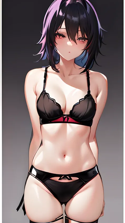 Cartoon image of a woman in a black dress, seductive anime girls, Clothing that exposes, from girls frontline, Lingerie!!, Fine details. Girl Front, wearing a bra, Black bra, revealing outfit, attractive anime girls, posing in bra, eechi, beautiful and sed...