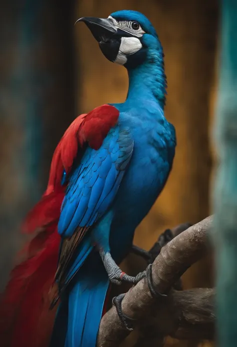 mulher superrialista numa parede azul pintada com grafities, The woman has her breasts on display with the beaks in super beautiful standing