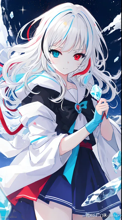 anime girl with long white hair holding a ice sword, ice magic circle, best anime 4k konachan wallpaper, white haired deity, art, anime art wallpaper 8 k, anime style 4 k, ufotable art style, detailed anime art, anime art wallpaper 4 k, anime art wallpaper...