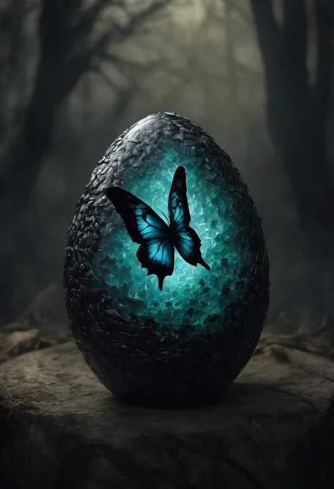 Butterfly crystalized luminescent dragon egg