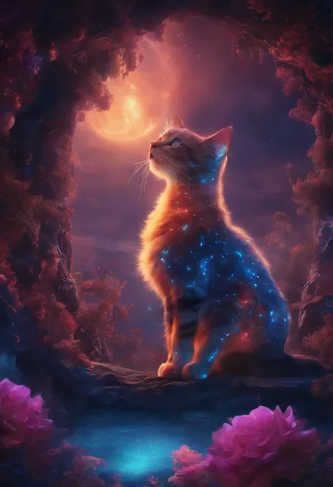 Cosmic Cat detailed matte painting, deep color, fantastical, intricate detail, splash screen, complementary colors, fantasy concept art, 8k resolution trending on Artstation Unreal Engine 5