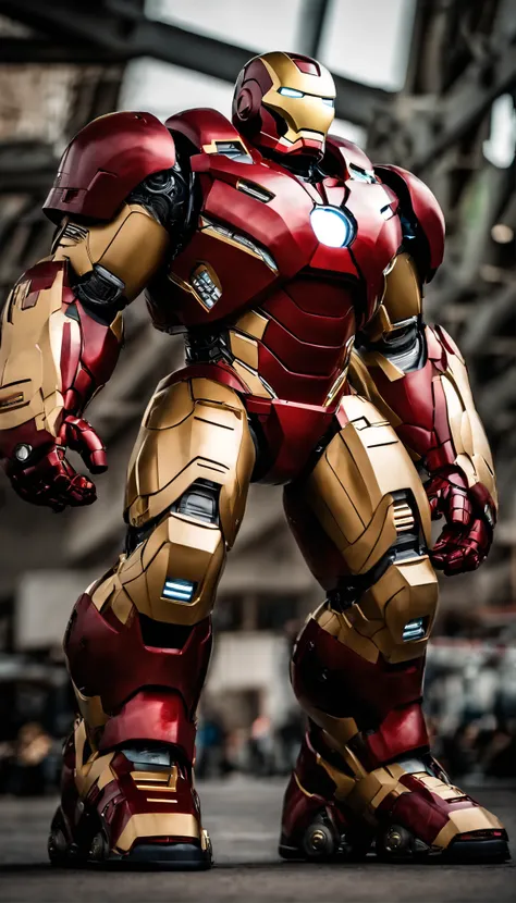 iron Man hulkbuster suit super strong, muscular, ABS, Bodybuilder, 35mm lens, photography, ultra details, HDR, UHD,8K