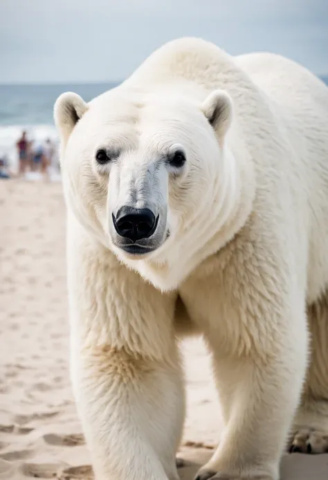 polar bear in copacabana beach