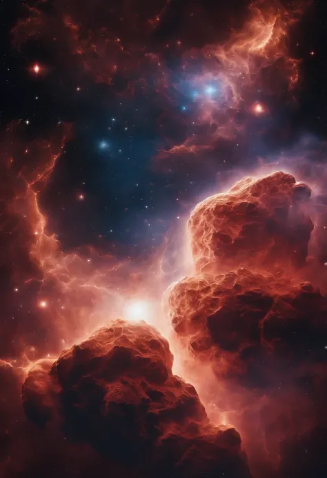 a photograph Galaxies, espirais, outer space, Nebulosas, estrelas, smoke billowing,espatacular imagem, detalhe intrincado, na forma de dois leoes lutando,2 leoes ferozes, octane rendering, 8k hiper realista, Textura realista, Unreal Natural Lighting Engine...