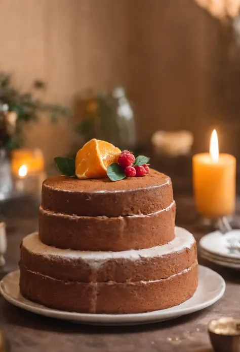 A 1 year anniversary cake, caindo calda na cor laranja, saboroso, foto promocional, detalhes intrincados, hdr, cinemactic, adobe lightroom, altamente detalhado