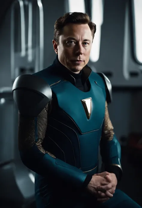 Image of elon much in neavy colour costume