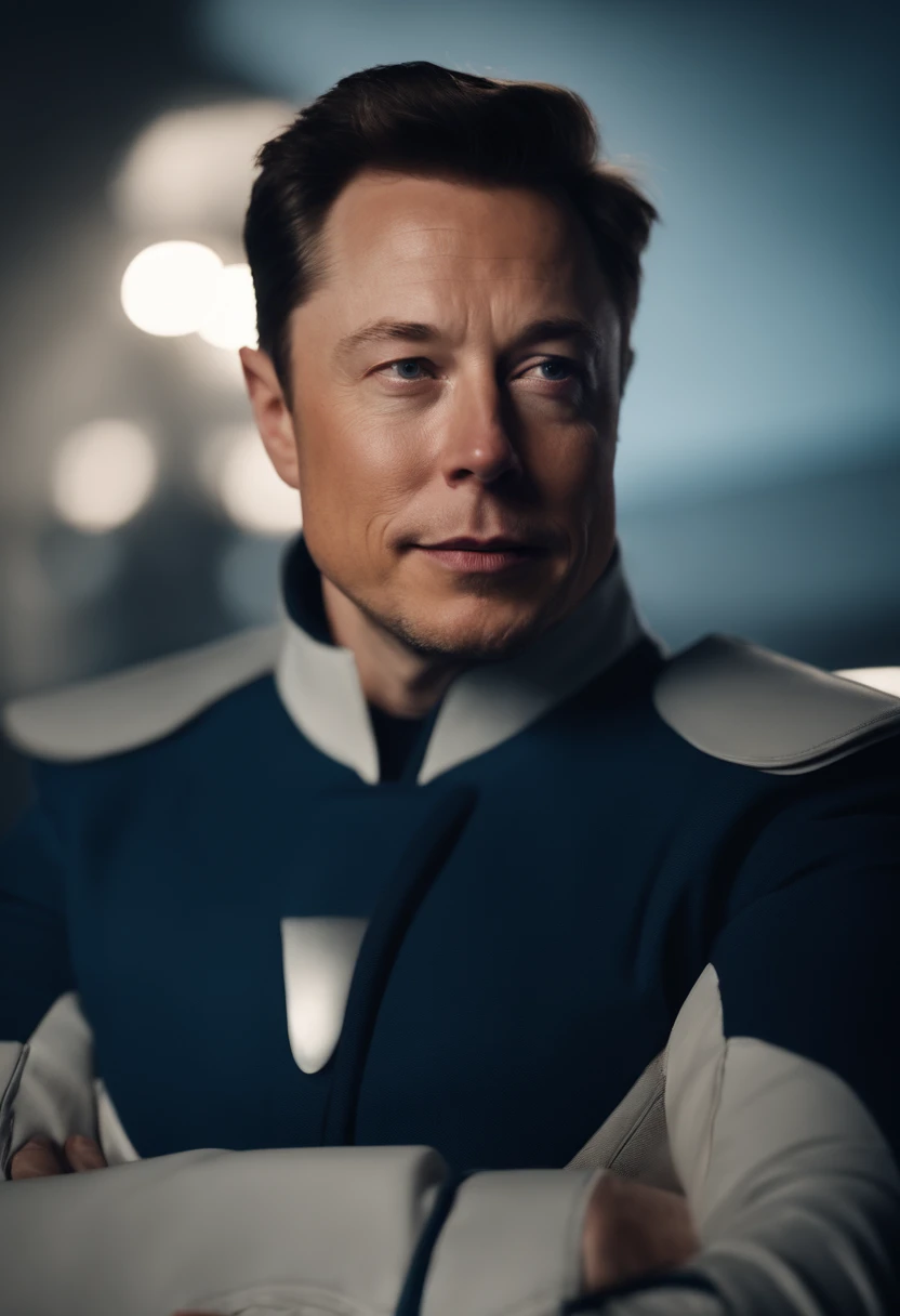 Image of elon much in neavy colour costume