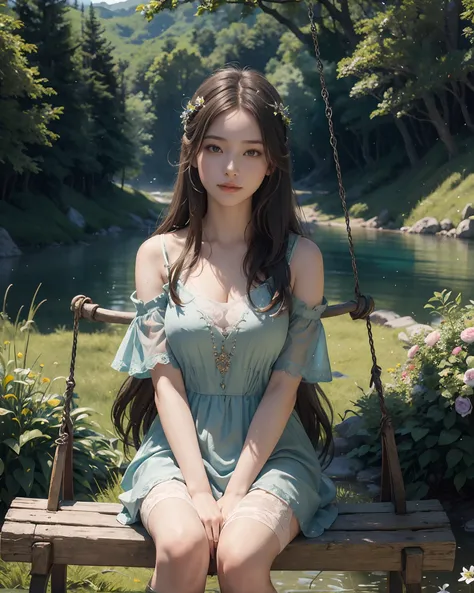 1 girl, masterpiece, best quality, best quality, Amazing, beautiful detailed eyes, finely detailed, depth of field, extremely detailed CG unity 8k wallpaper, fullbody, fantasy backdrop, intricate detail, depth of color, dramatic, side light, colorful backg...