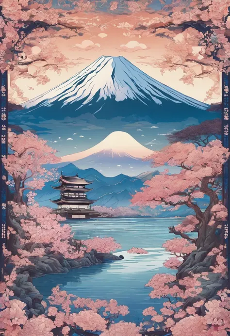 Mount Fuji, Honshu Island, (illustration: 1.0), epic composition, realistic lighting, high-definition detail, masterpiece, best quality, (very detailed CG unified 8k wallpaper), 1 man