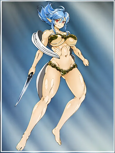 arafed image of a female character with a sword and a cape, skinny female fantasy alchemist, fey, complex fantasy character, cory chase as an atlantean, silvery skinned male elf, sexy pudica pose gesture, lady palutena, sfw version, pixiv contest winner, f...