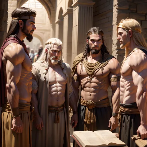 Giants of biblical times men in ancient clothing