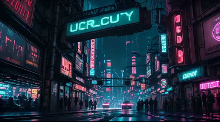 Ultra Realistic Production, (Movie Still Shot of Underground City:1.4), (Action Movie Still:1.6), (Night Time:1.6), (Cyberpunk City Street Shot:1.4), (Vibrant Neon Lights:1.6), (Spacious Street), (Luminescent Effects:1.2), (Dynamic Angle Shot:1.2), Insane ...