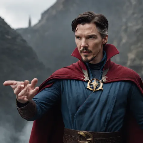 "Experience the mystical power of Doctor Strange as he summons supernatural forces with his hands, captured in an impressive 8k ultra-HD resolution."