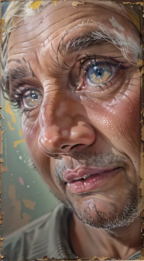 homem, 50 anos, pintura realista, pastel, artista apaixonado, art-station, smoothness in high definition, cores vivas e quentes,...