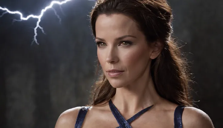 tiro de corpo inteiro, (((Kate Beckinsale como rainha do gelo de X-Men))), (vestindo fantasia sexy de rainha do gelo, minissaia branca), (hyper realistic:1.4), (Realistic:1.3), (melhor qualidade de pele textura real), menina musculosa, (cabelos brancos lon...