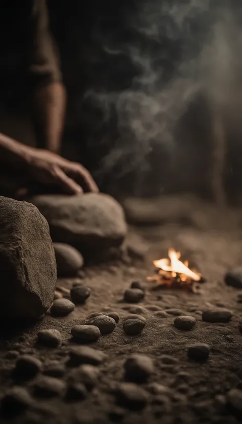 stone rubbing and other ancient techniques used by early humans to start fires.