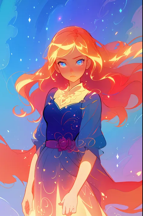 beautiful anime girl in glowing intricately designed ballgown, inspired by Glen Keane, inspired by Lois van Baarle, disney art style, by Lois van Baarle, glowing aura around her, by Glen Keane, jen bartel, glowing lights! digital painting, flowing glowing ...