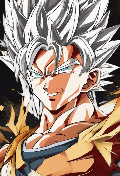 Gogeta Super Saiyan, red hair, Transformation Arms Crossed, battlefield, 8k uhd, gold