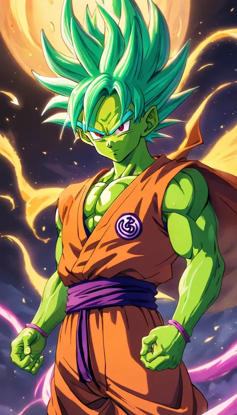 ((Piccolo)) Dragon Ball Super , full body, (super strong, muscular, abs, bodybuilder)) colored, illustration, soft lighting, soft details, painting oil on canvas, octane render, HDR, trending on artstation, 4k, 8k, HD