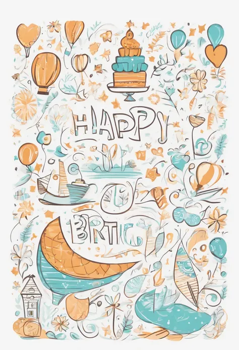 /Imagine Prompt: Happy Birthday letters in doodle style isolated on white background、Bold outline style, Tech Startup Style, Light Shading - V 5.2