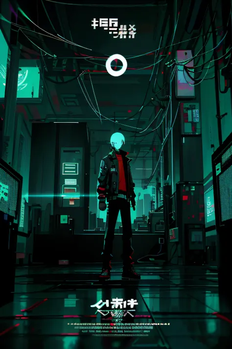 a closeup of a person standing in a wired room, zen méditation cyberpunk, inspirado em Liam Wong, Digital Cyberpunk - Arte de Anime, Tema Cyberpunk, arte digital do anime Matrix, atmosfera TheMatrix, Arte de anime cyberpunk, Tecnologia. Neo Estilo Preto, E...