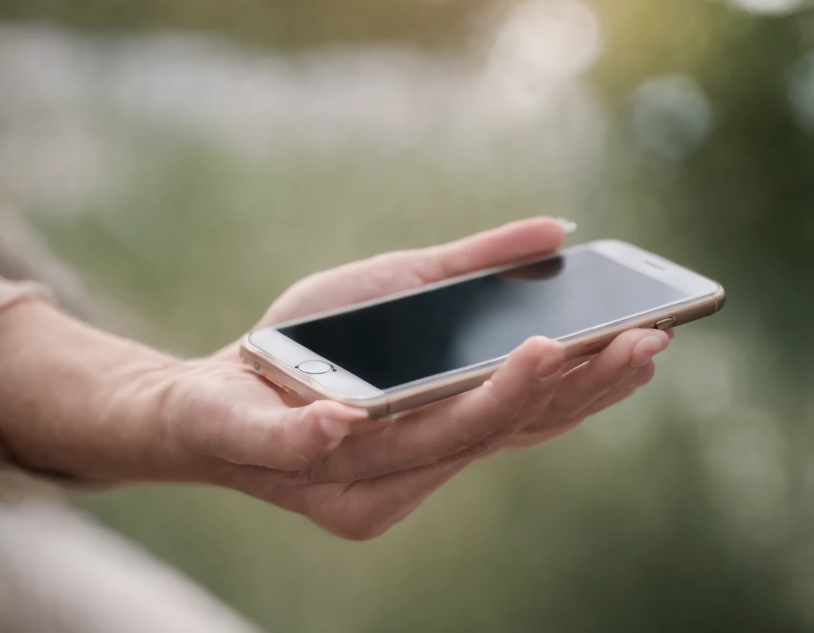 a hand holding a phone with a comforting smile on its face, representing the courage to take the first step towards recovery.