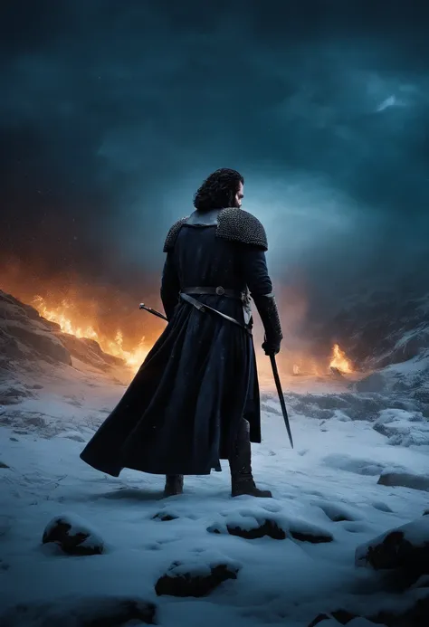 John snow, facing, king of the nigth, in long nigth battle