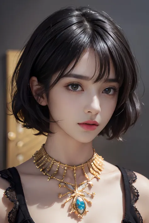 (masterpiece:1.3), (8k, photorealistic, RAW photo, best quality: 1.4), (1girl), beautiful face, (realistic face), (black hair, short hair:1.3), beautiful hairstyle, realistic eyes, beautiful detailed eyes, (realistic skin), beautiful skin, (sweater), absur...