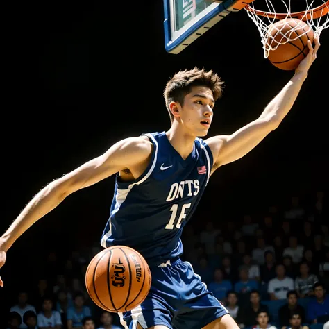 A handsome boy，20yr old，Playing basketball，16K HD