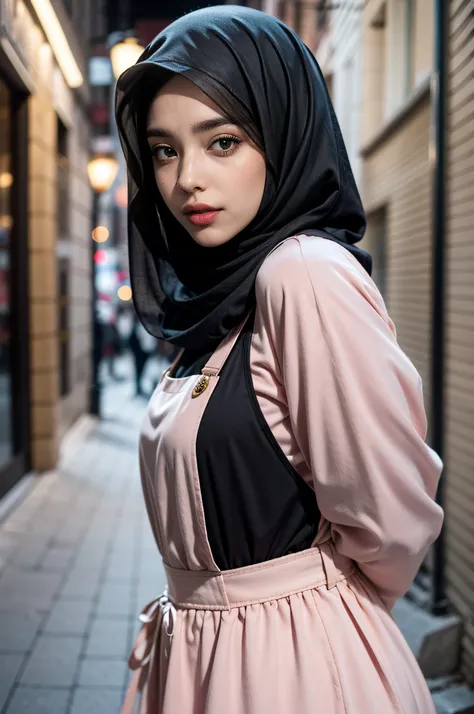 long tshirt Outfit, (RAW photo, Materpiece, Best Quality), Flower Mountain, Landscape view, Galaxy style, on the skies wave, Modelling Posing, Clothes that are covered and polite, long-sleeved Hijab clothes, look polite and elegant, ((Best Quality Hijab Ha...