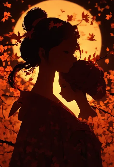 (Silhouette art, incision:1.6) (((arte em papel cortado, A world where only black exists:1.3), （1Giant Breast Girl, Long ponytail hair, The right hand holds a sword and points at 1 boy）, (Boy: Ancient Chinese warrior, hair-bun, Hanfu），（（ profile:1.2）), Whi...