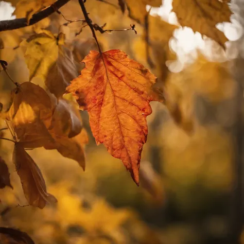 Close-up of autumn leaves,high high quality,8K,Many details,