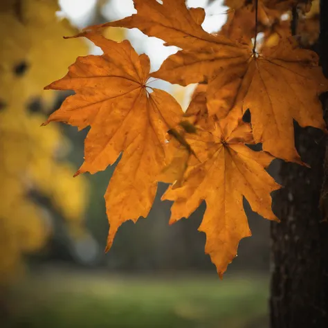 Close-up of autumn leaves,high high quality,8K,Many details,