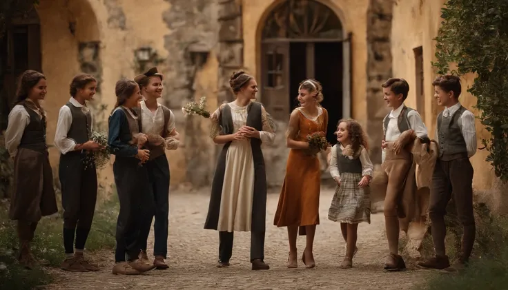 A Glimpse into the Past
Step into the past and witness a thrilling scene in the courtyard of an old school. Three young women and four young men, com idades entre 17 e 19 anos, get together for a group photo. The atmosphere is full of nostalgia, evoking a ...