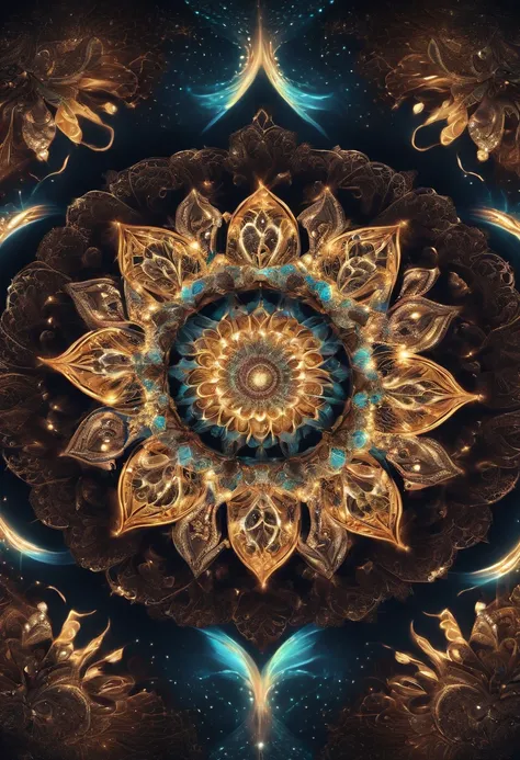 mandalas, Meditation and the spiritual world, Deities々Shine, Space Neural Networks，Very beautiful digital art, 4K highly detailed digital art, softly swirling magical energy，Magic Swirl，dreamlikeart, intricate ornate anime cgi style, Christmas ornament