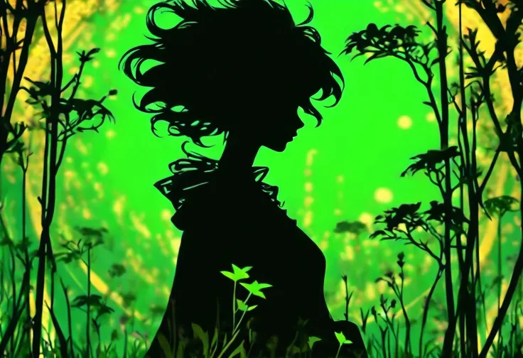 (Silhouette Art,cutouts:1.6)
(((Paper cutting art,A world where only black exists:1.3)

(Cowboy Shot),1 girl,Solo,
(Girl with a fan,profile:1.2),

Romper
(Windy steppe、Moss green wind)
Textured glass background,Tarot card atmosphere