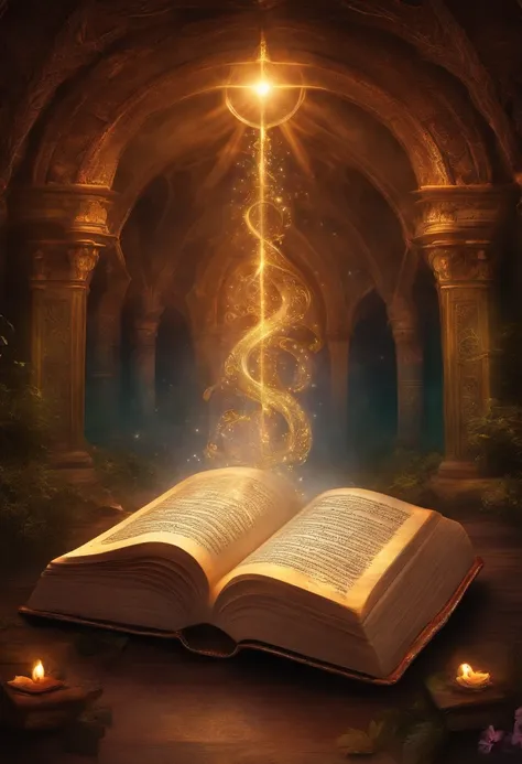 Open book, There is no content or text on the page，Enchanting magical symbol, mystical aura, Vibrant colors, Glowing runes, Ethereal atmosphere, fantasy book, Intricate details, Soft lighting, a whimsical illustration, surreal scene, Attractive glyphs