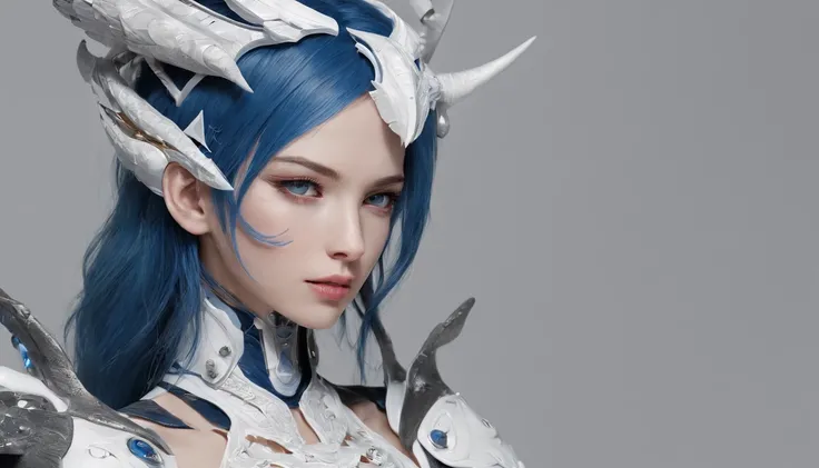 Luna Freya Knox Frey，Highest image quality，Outstanding details，超高分辨率，（Fidelity：1.4）, Favor the details，closeup cleavage，Ride a dragon，High-tech dragon knight mech，He has a delicate and beautiful face，（（Blue-white flying semi-mechanical fuselage：1.8）），Raise...