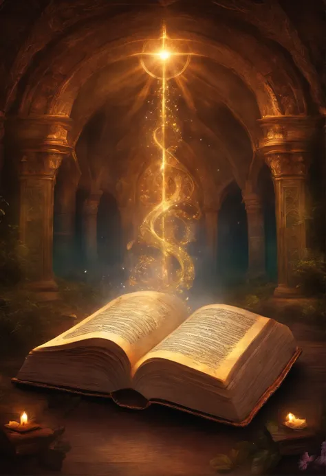 Open book, There is no content or text on the page，Enchanting magical symbol, mystical aura, Vibrant colors, Glowing runes, Ethereal atmosphere, fantasy book, Intricate details, Soft lighting, a whimsical illustration, surreal scene, Attractive glyphs