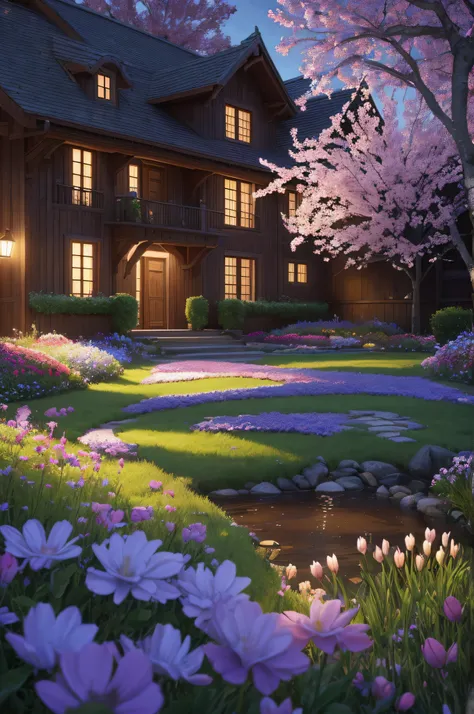 ( UHD ), ( 8K ), ( Perfect ambient lighting ), ( Cores Vivas ), ( Building the Perfect Setting ), ( Textura Real ),  ( Obra-Prima ), Lindo campo de flores, flores coloridas