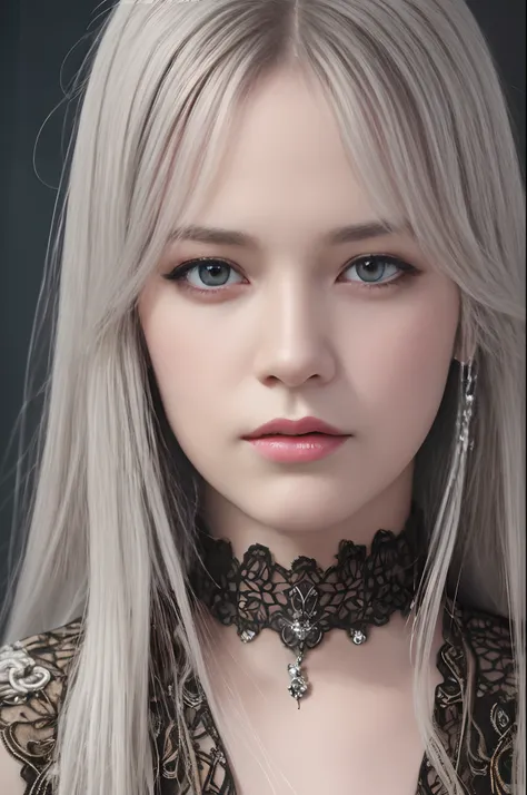 high quality, best quality, photo-realistic, raw-photo, realistic, ultra realistic 8k cg, ultra-detailed, High definition, masterpiece, 1girl, long hair, silver hair, close-up, intricate details, detailed texture, finely detailed,