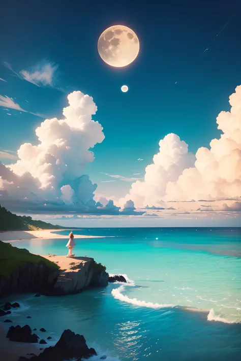 Island here, sky so clear, Moon above, Fairy Dear, Cloud means love 24k