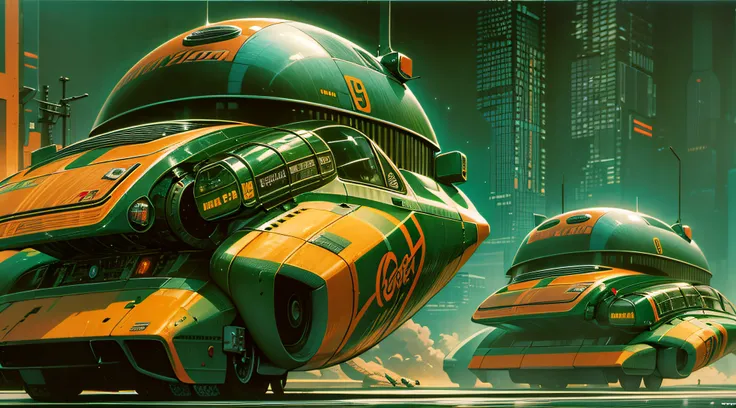 retro-future style art similar to artist chris foss