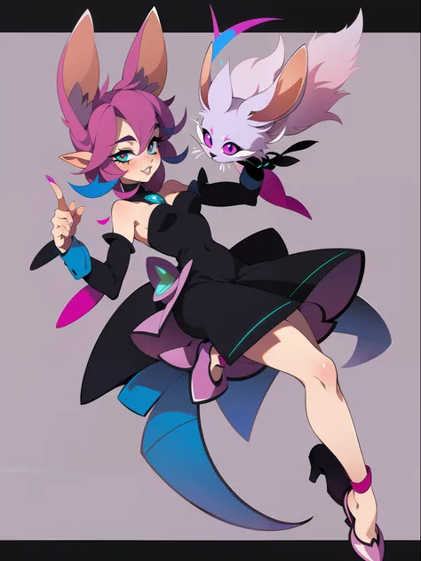 character concept adopt, female cute (yordle) , fullbody dress (pink)