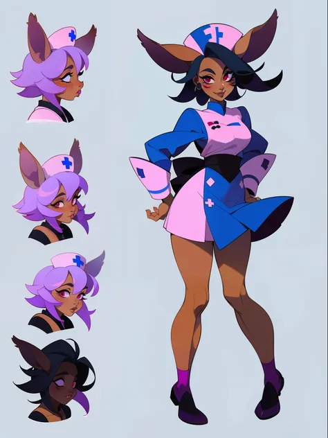 character concept adopt, female cute (yordle) , fullbody dress pink (nurse)