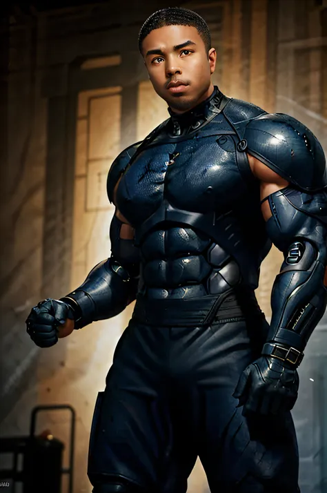 actor ((michael b. jordan)) as jackson briggs from mortal kombat, special forces soldier, ((cybernetic arms and hands)), muscula...