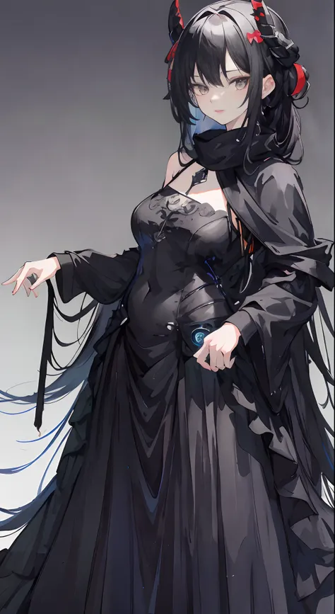 Anime - Stylistic image of a woman in a black dress and a black cape, Guweiz on ArtStation Pixiv, Guweiz in Pixiv ArtStation, Detailed digital anime art, trending on artstation pixiv, Guviz-style artwork, Guviz, from girls frontline, Kushatt Krenz Key Art ...