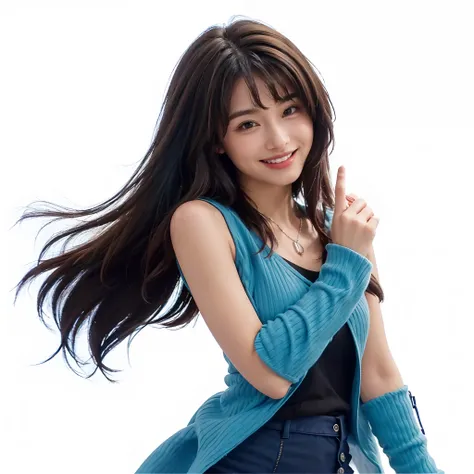pretty face, natural smile:0.8, hair over forehead, looking viewer